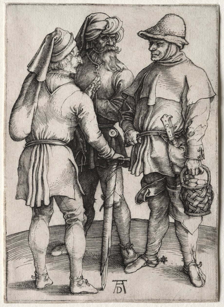 Tres campesinos en conversación, c. 1497 de Albrecht Dürer