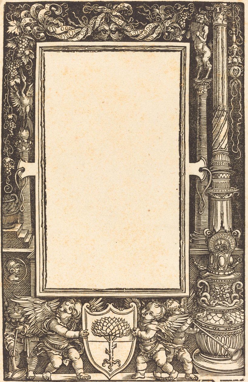 Borde del Título con Putti Sosteniendo los Brazos de Pirckheimer de Albrecht Dürer