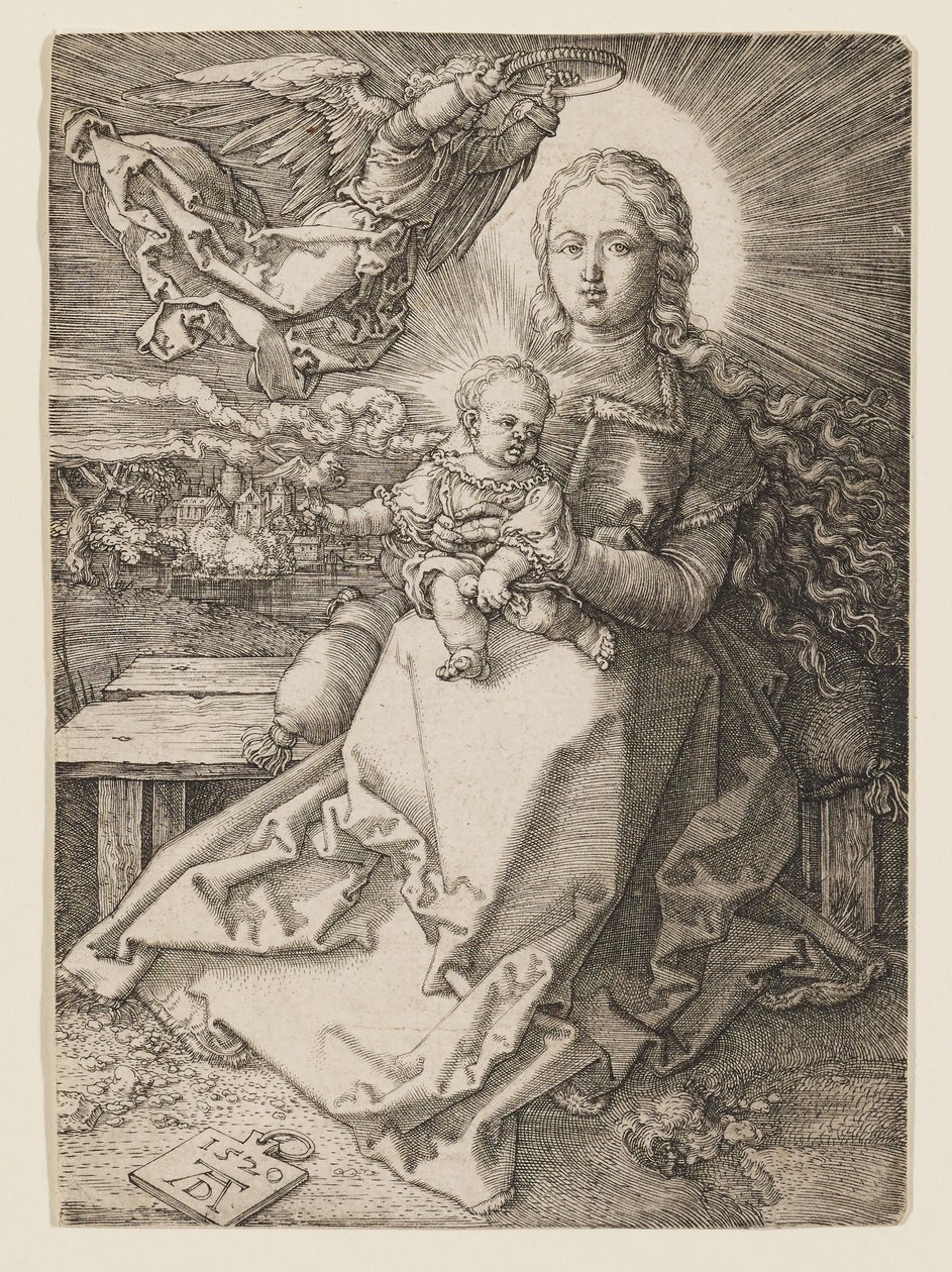 Virgen coronada por un ángel de Albrecht Dürer