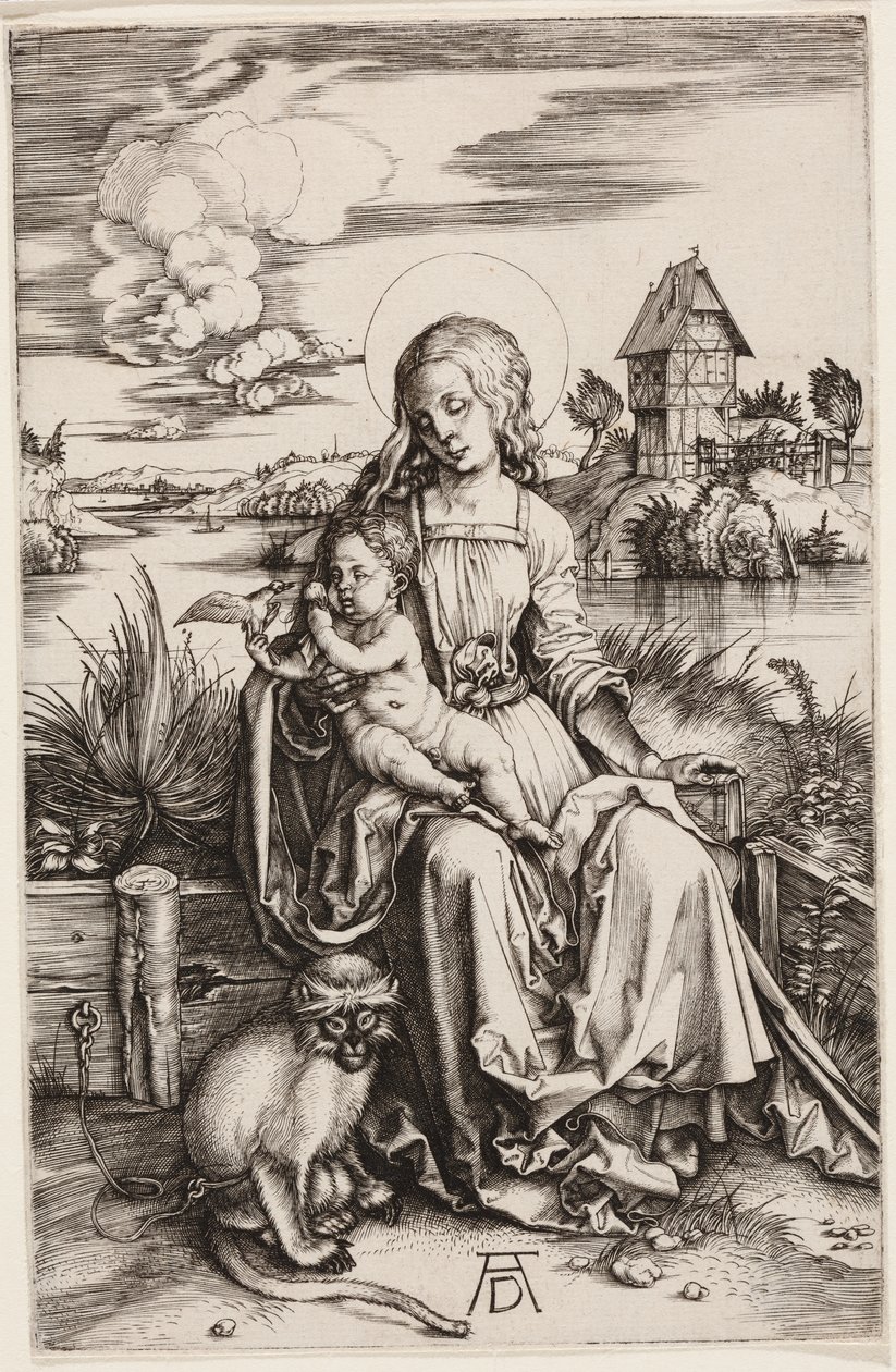 La Virgen con el Niño y el mono de Albrecht Dürer