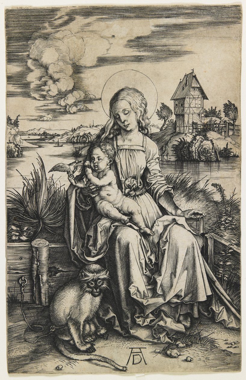 Virgen y Niño con el Mono, c. 1498 de Albrecht Dürer