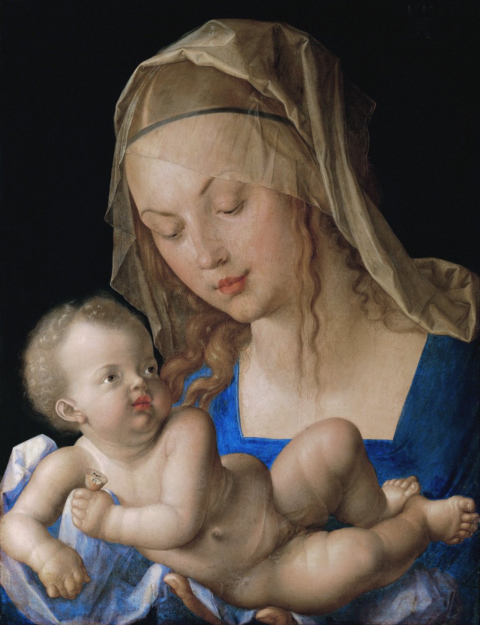 Virgen y niño con una pera de Albrecht Dürer