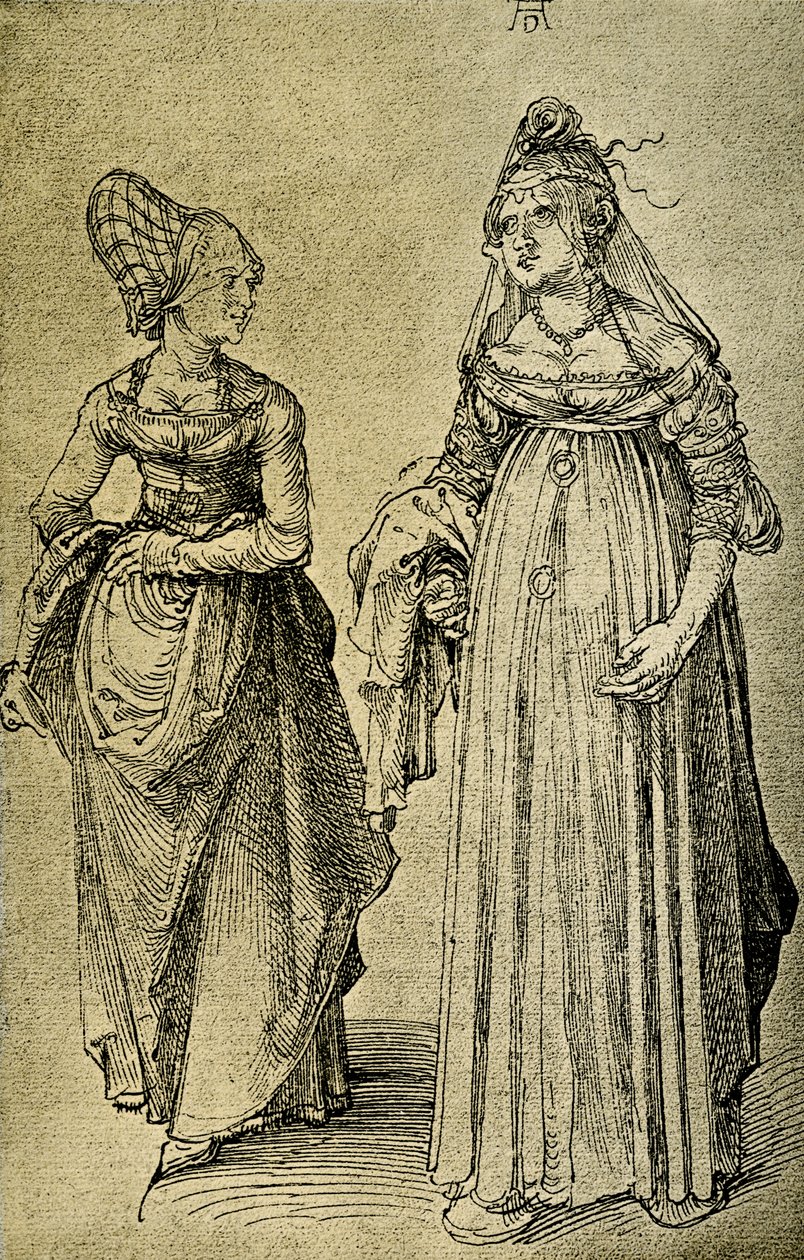 Mujer de Núremberg y veneciana de Albrecht Dürer