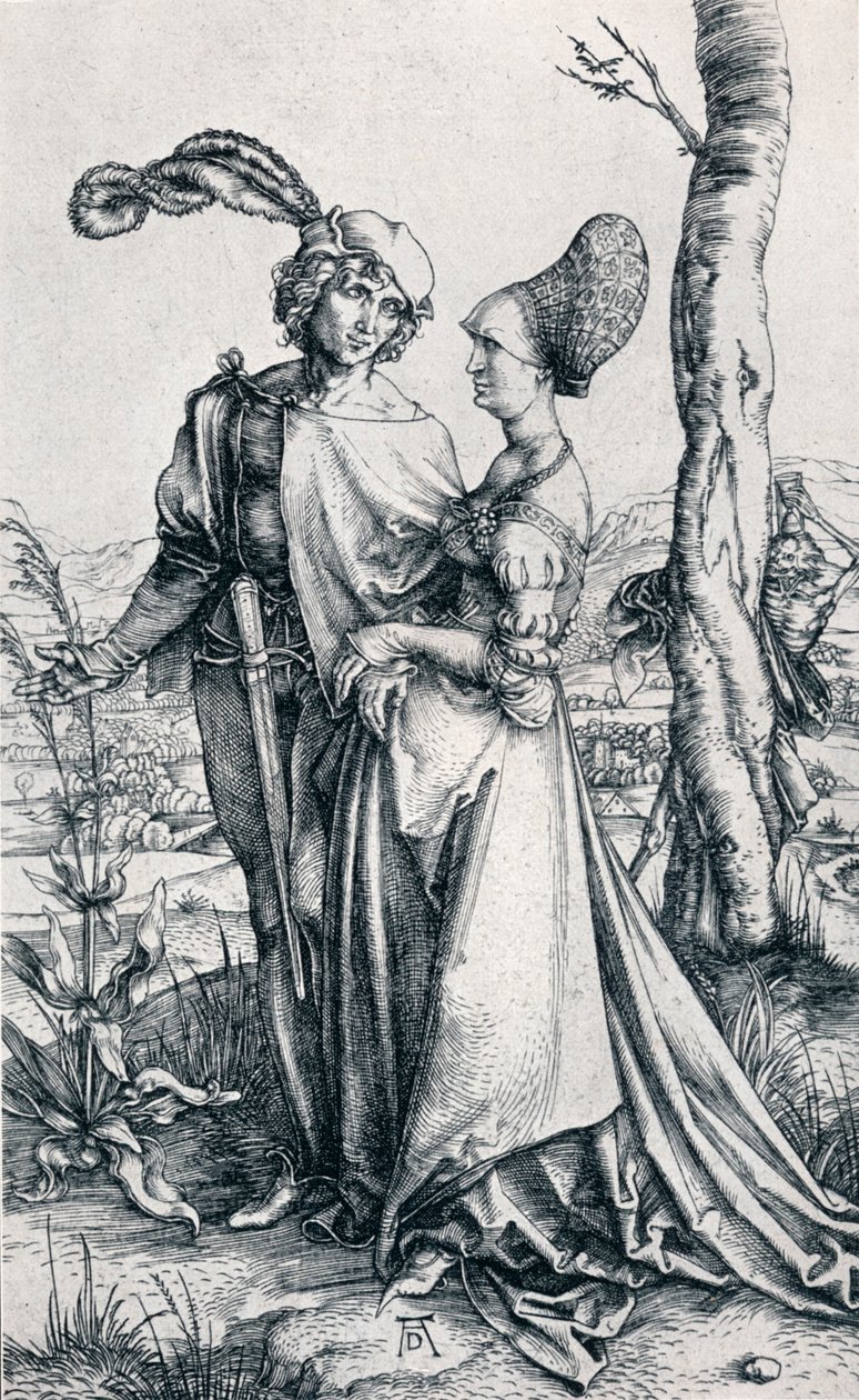 Joven Pareja Amenazada por la Muerte o El Paseo de Albrecht Dürer