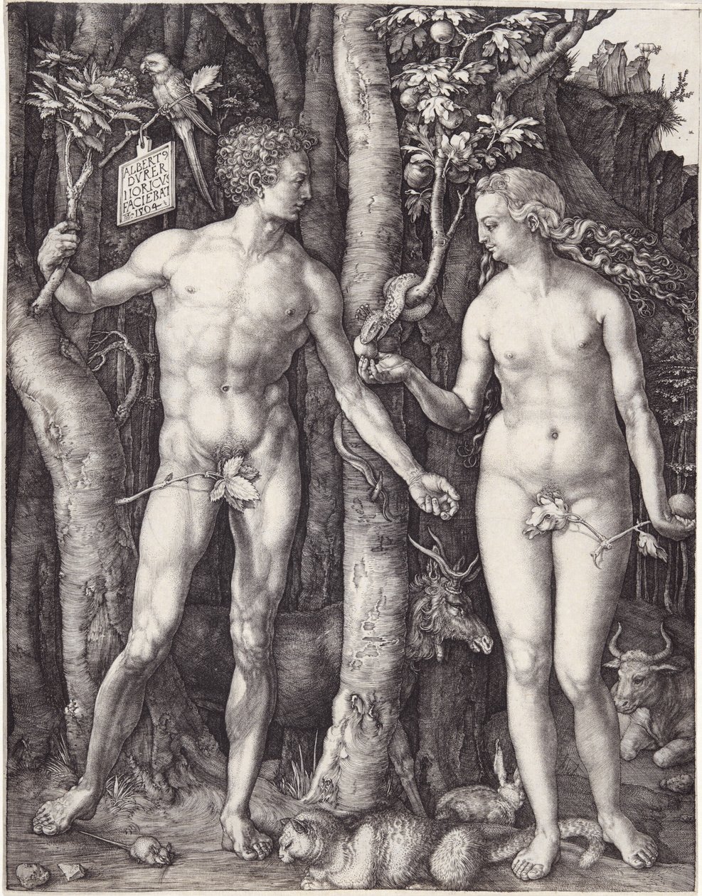 Adán y Eva, pub. 1504 de Albrecht Dürer