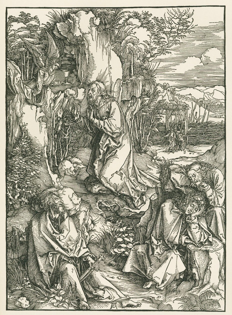 Agonía en el Huerto - Cristo en el Monte de los Olivos, c.1496-97 (xilografía) de Albrecht Dürer or Duerer
