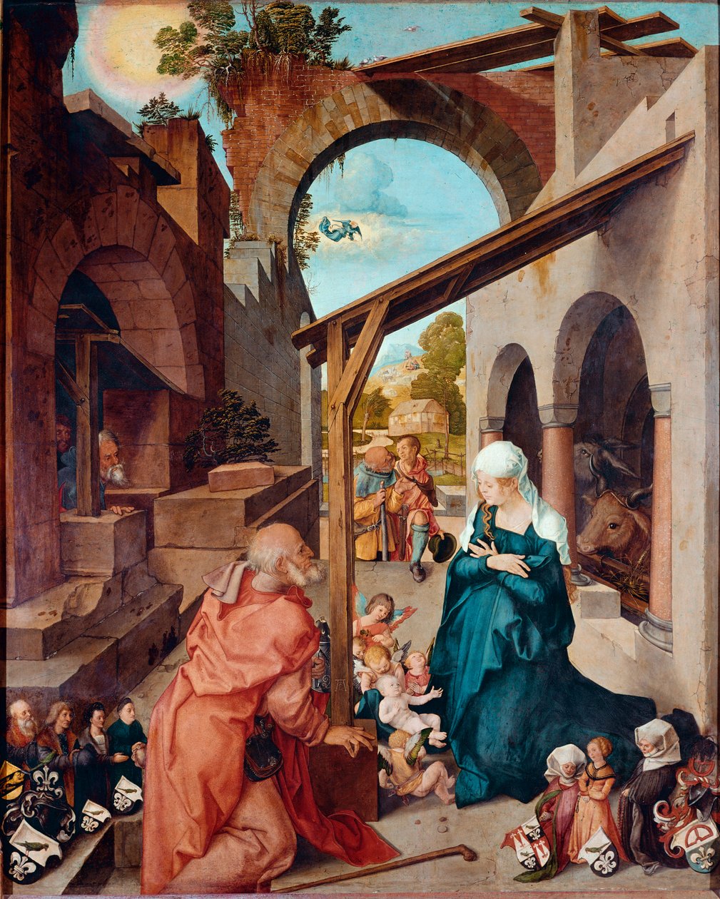 Retablo Paumgartner: Natividad de Albrecht Dürer