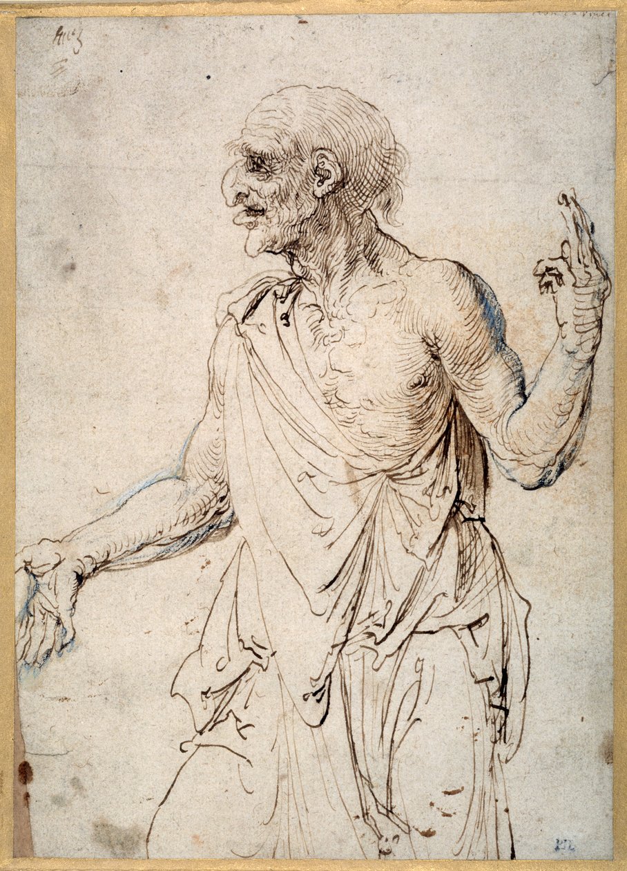 Un anciano gesticulando de Albrecht Dürer