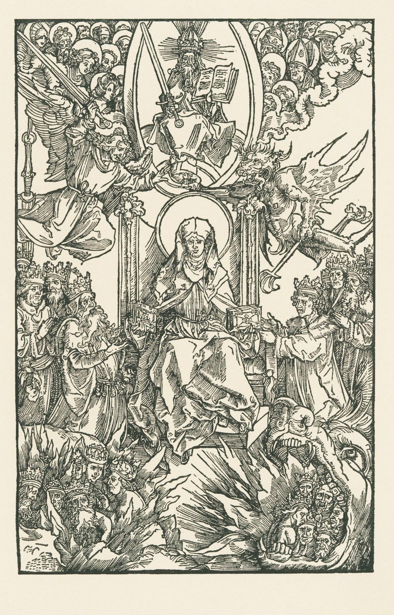 Birgitta regala sus obras al Emperador, los Reyes y los Príncipes de Albrecht Dürer or Duerer