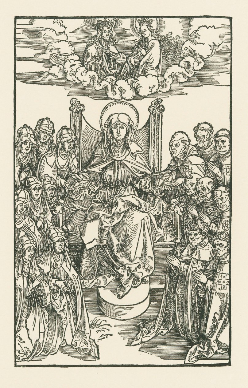 Birgitta rodeada de monjas y monjes de Albrecht Dürer or Duerer