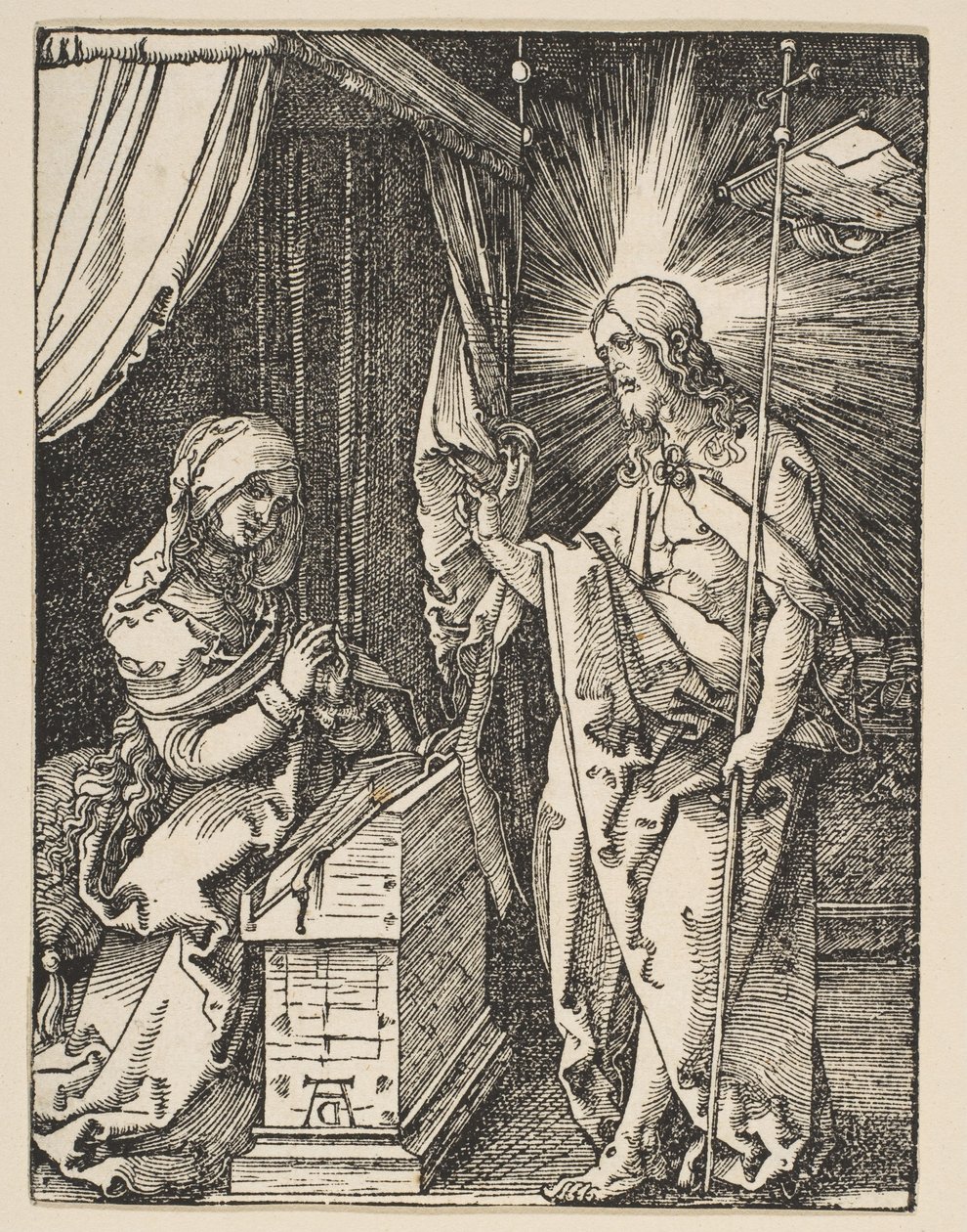 Cristo Apareciendo a Su Madre, de la Pequeña Pasión de Albrecht Dürer