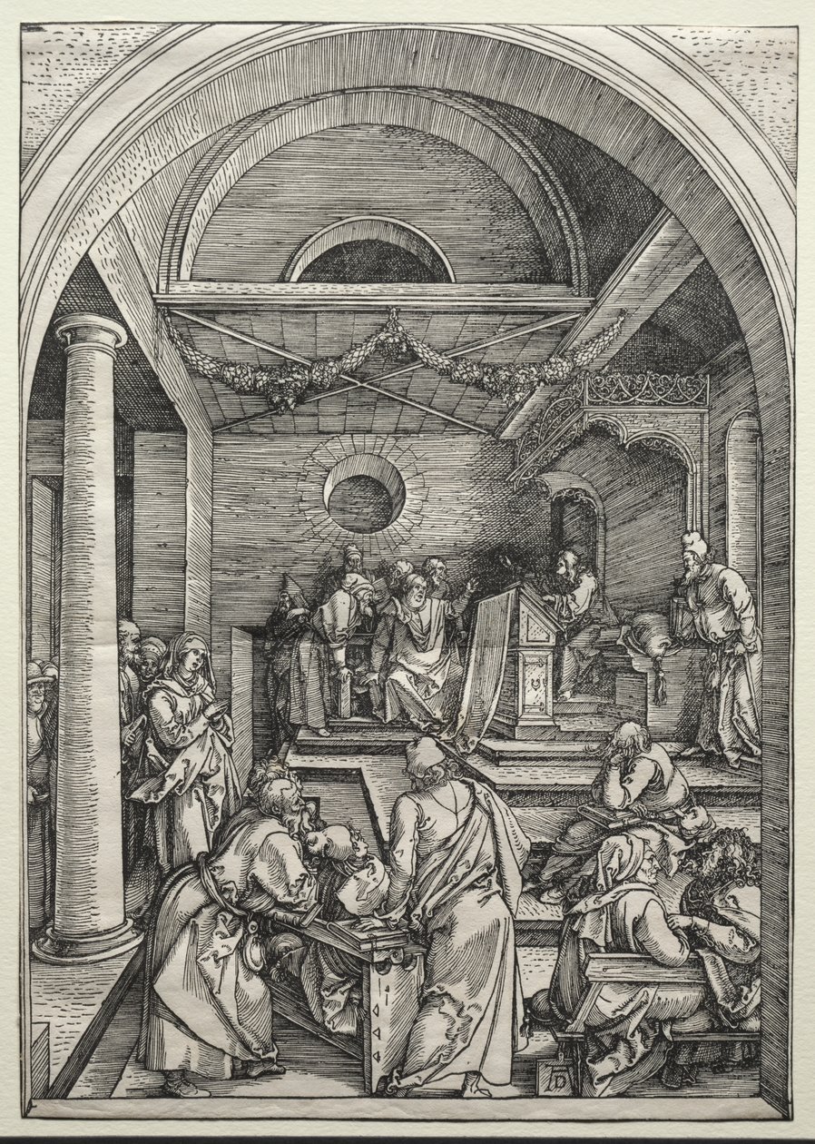 Cristo discutiendo con los doctores, c. 1503-1504 (xilografía) de Albrecht Dürer or Duerer