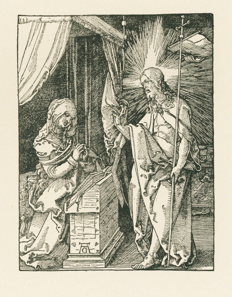 Cristo apareciéndose a su Madre, c.1510 (xilografía) de Albrecht Dürer or Duerer