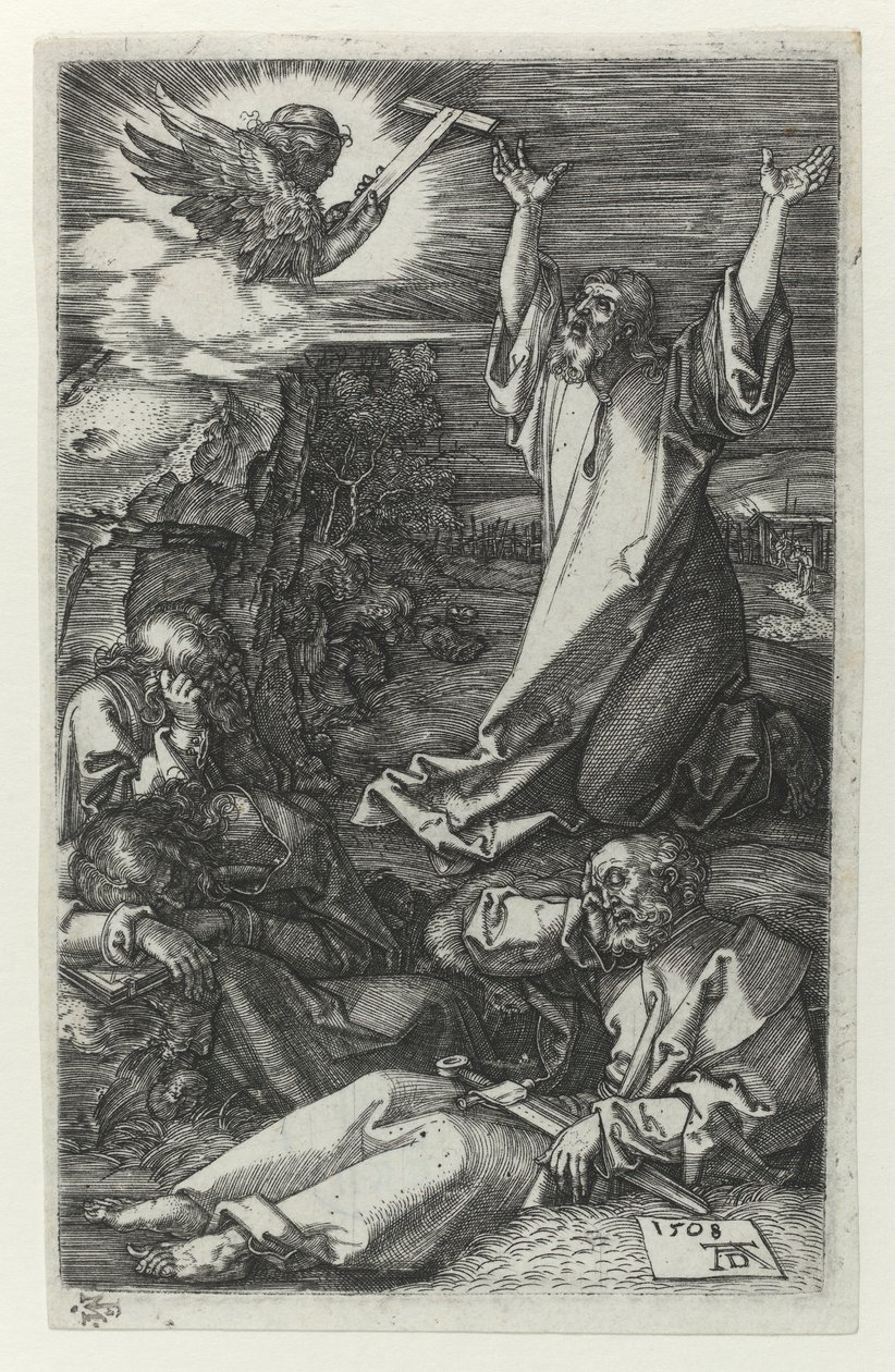 Cristo en el jardín de los olivos de Albrecht Dürer