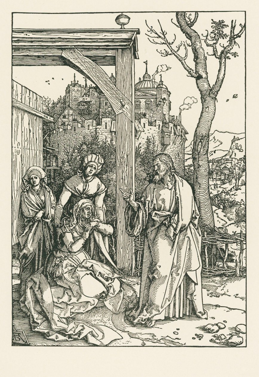 Cristo despidiéndose de su Madre, c.1504 (xilografía) de Albrecht Dürer or Duerer