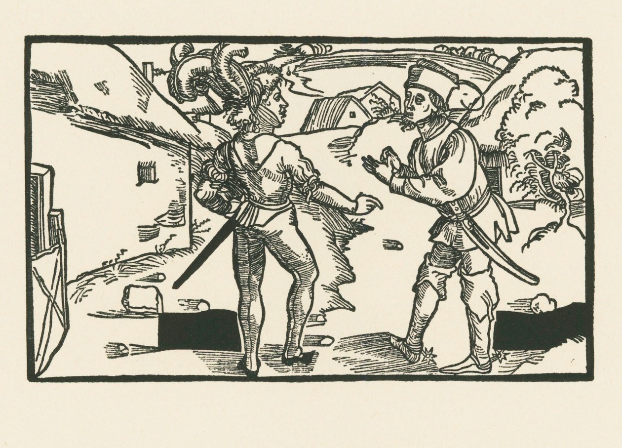 Clinia y Syrus, c.1492-93 (xilografía) de Albrecht Dürer or Duerer