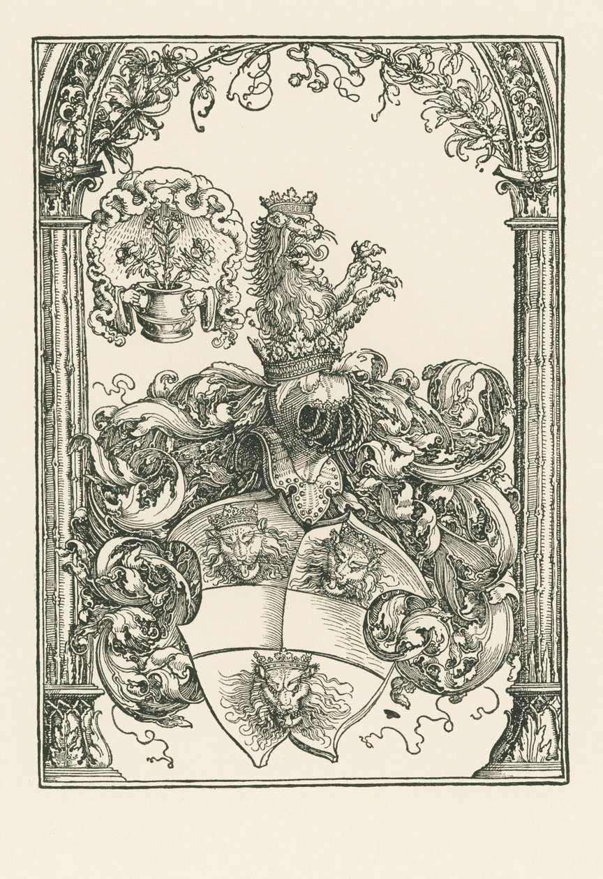 Escudo de Jacob de Bannissis, c.1515 (xilografía) de Albrecht Dürer or Duerer