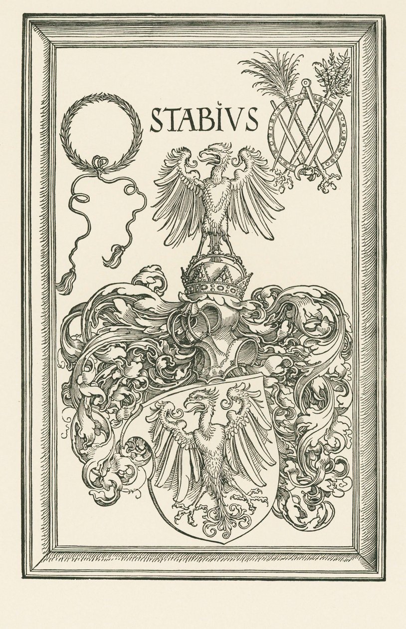 Escudo de Johannes Stabius, c.1514 (xilografía) de Albrecht Dürer or Duerer