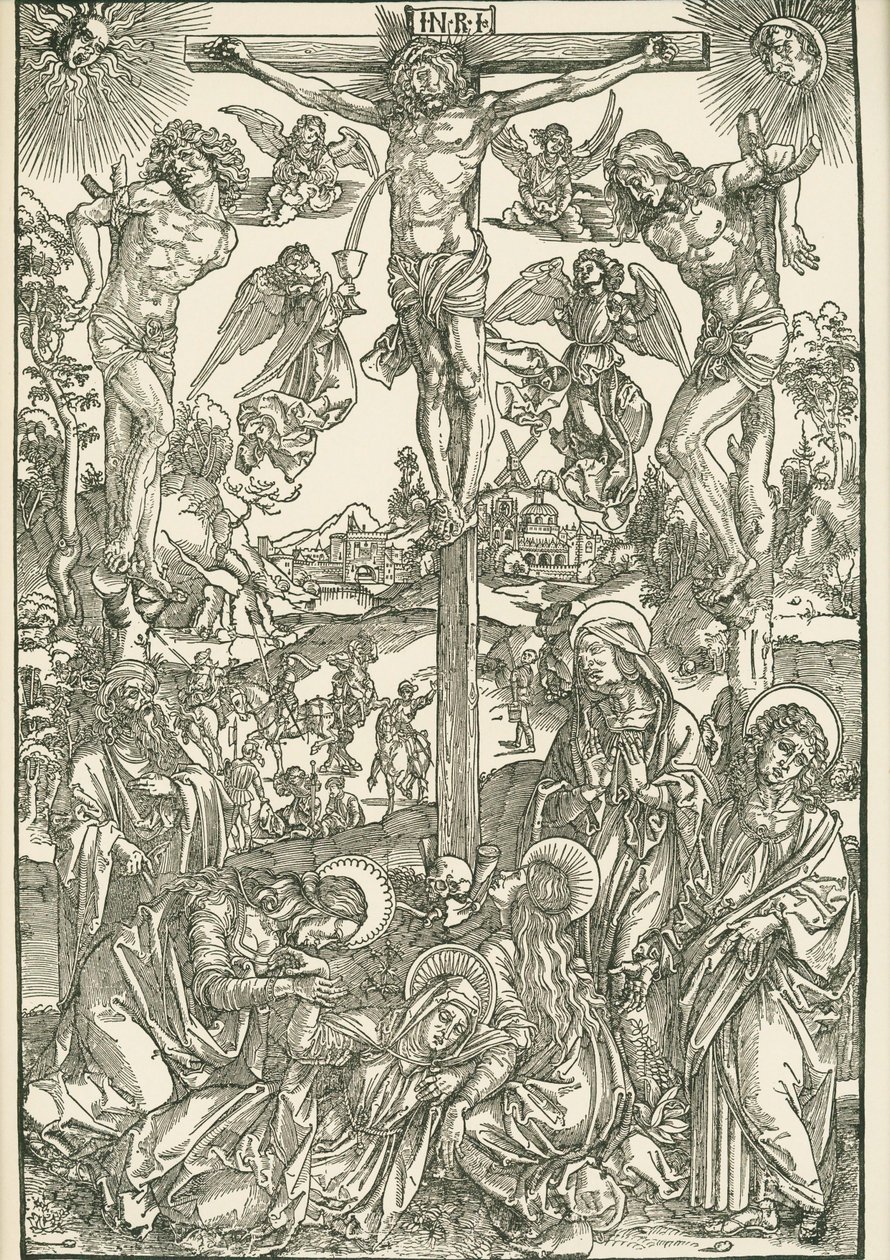 Crucifixión (El Gran Calvario), c.1496-00 (xilografía) de Albrecht Dürer or Duerer