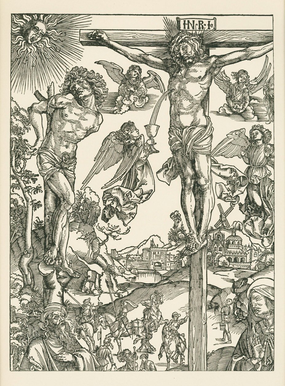 Crucifixión (El Gran Calvario), c.1496-00 (xilografía) de Albrecht Dürer or Duerer