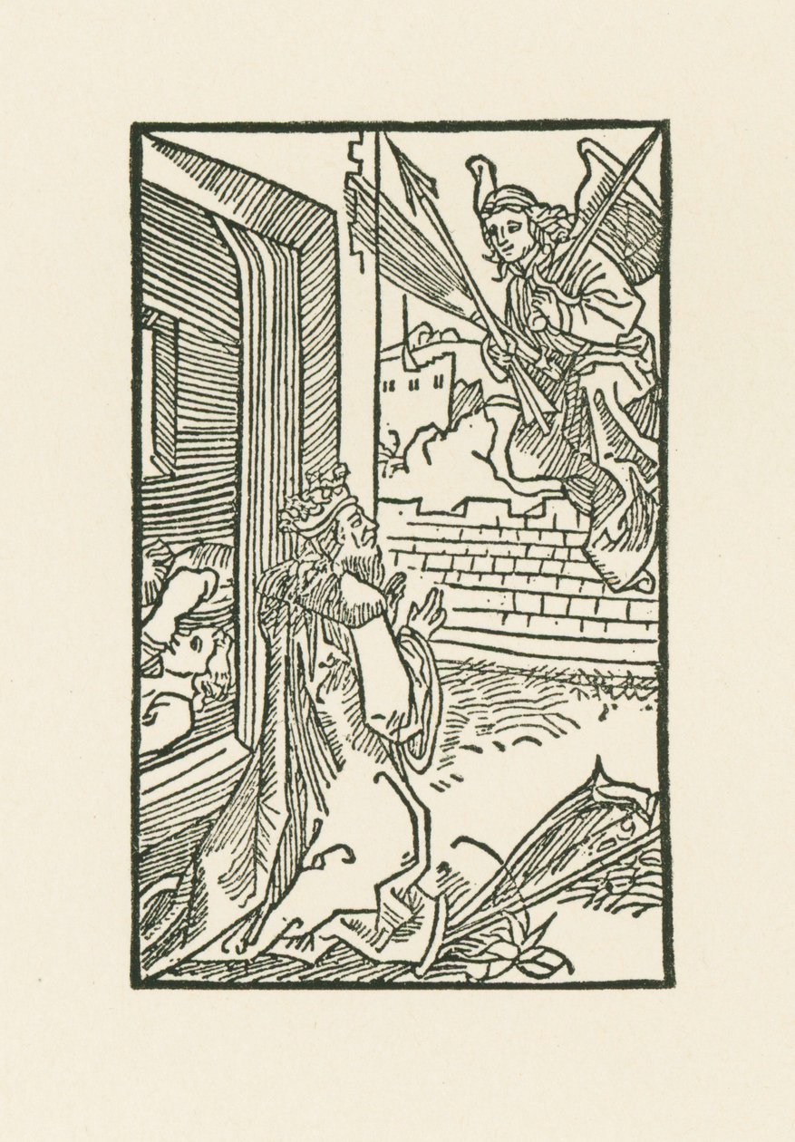 David rezando. Ilustración del Diurnale s m chorum ecclesie Basilien. Impreso por Johann Bergmann, Basilea de Albrecht Dürer or Duerer