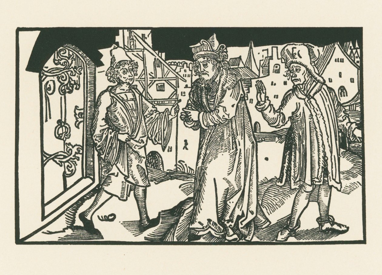 Davus, Simo y Chremes, c.1492-93 (xilografía) de Albrecht Dürer or Duerer