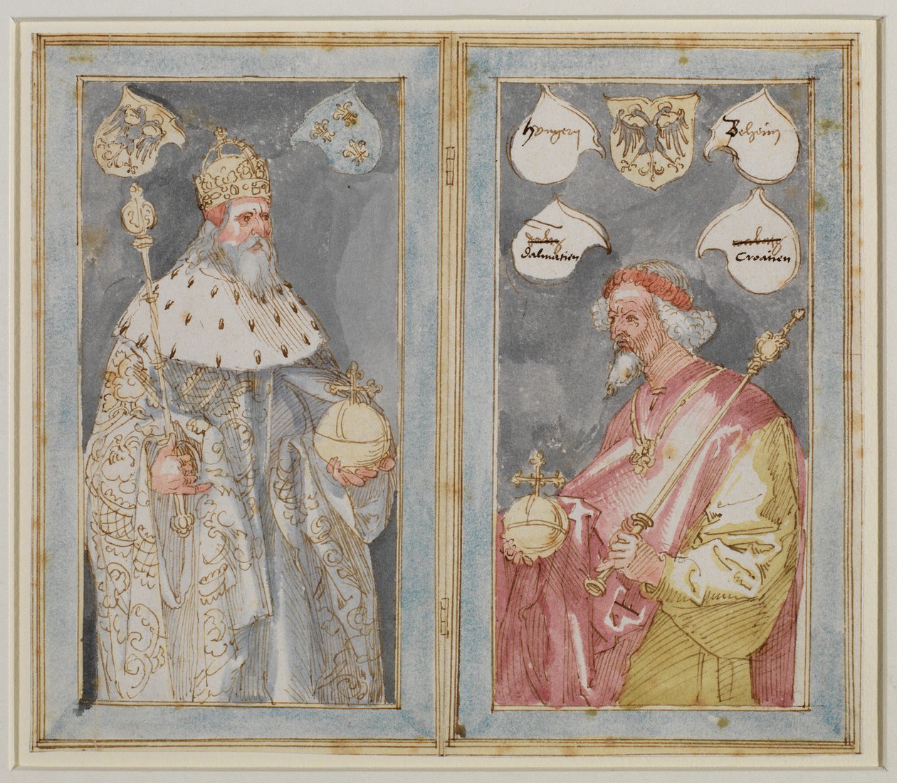 Emperadores Carlomagno y Segismundo, circa 1507 - 1510 de Albrecht Dürer