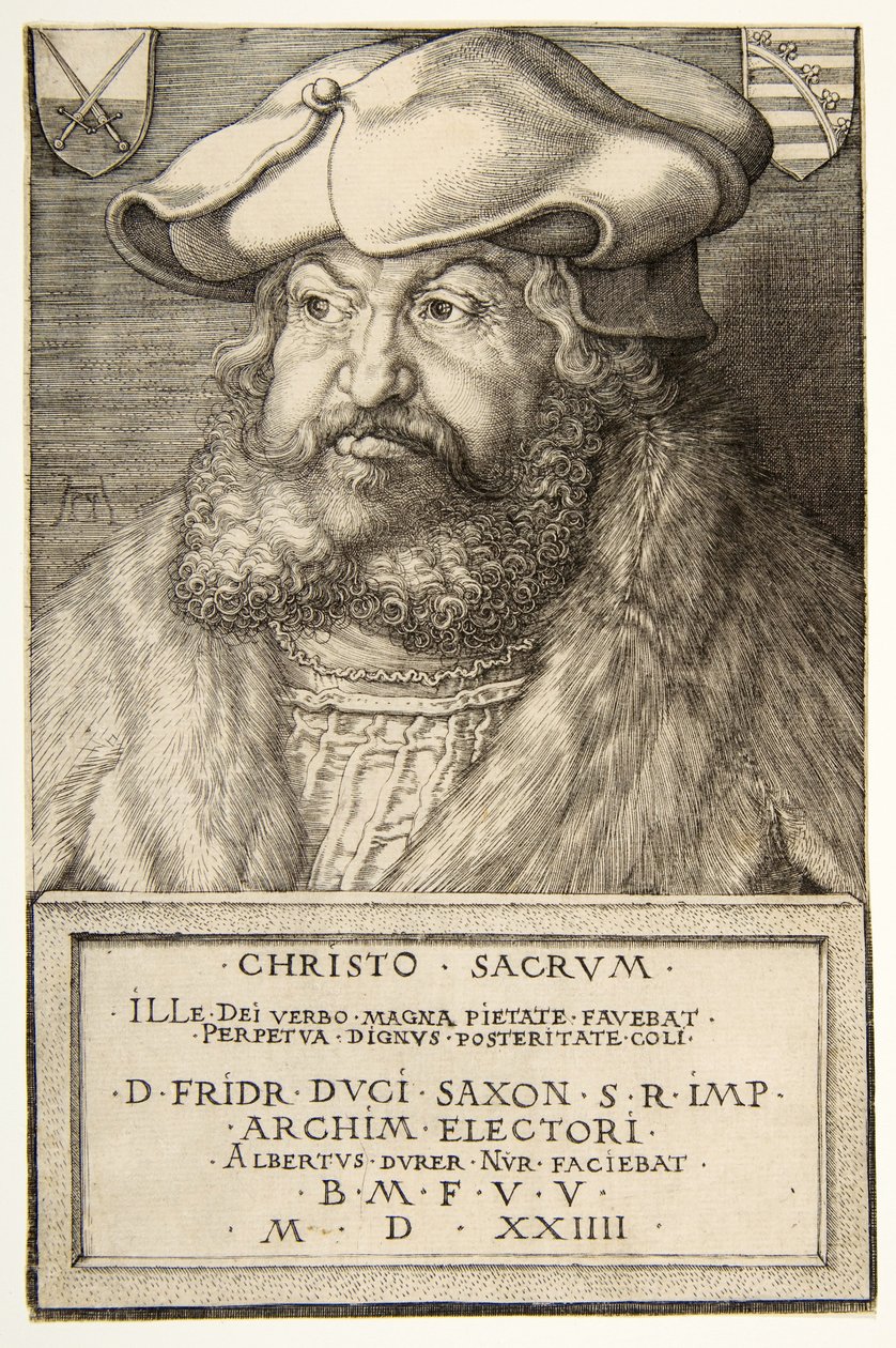 Federico el Sabio, Elector de Sajonia, pub. 1524 de Albrecht Dürer