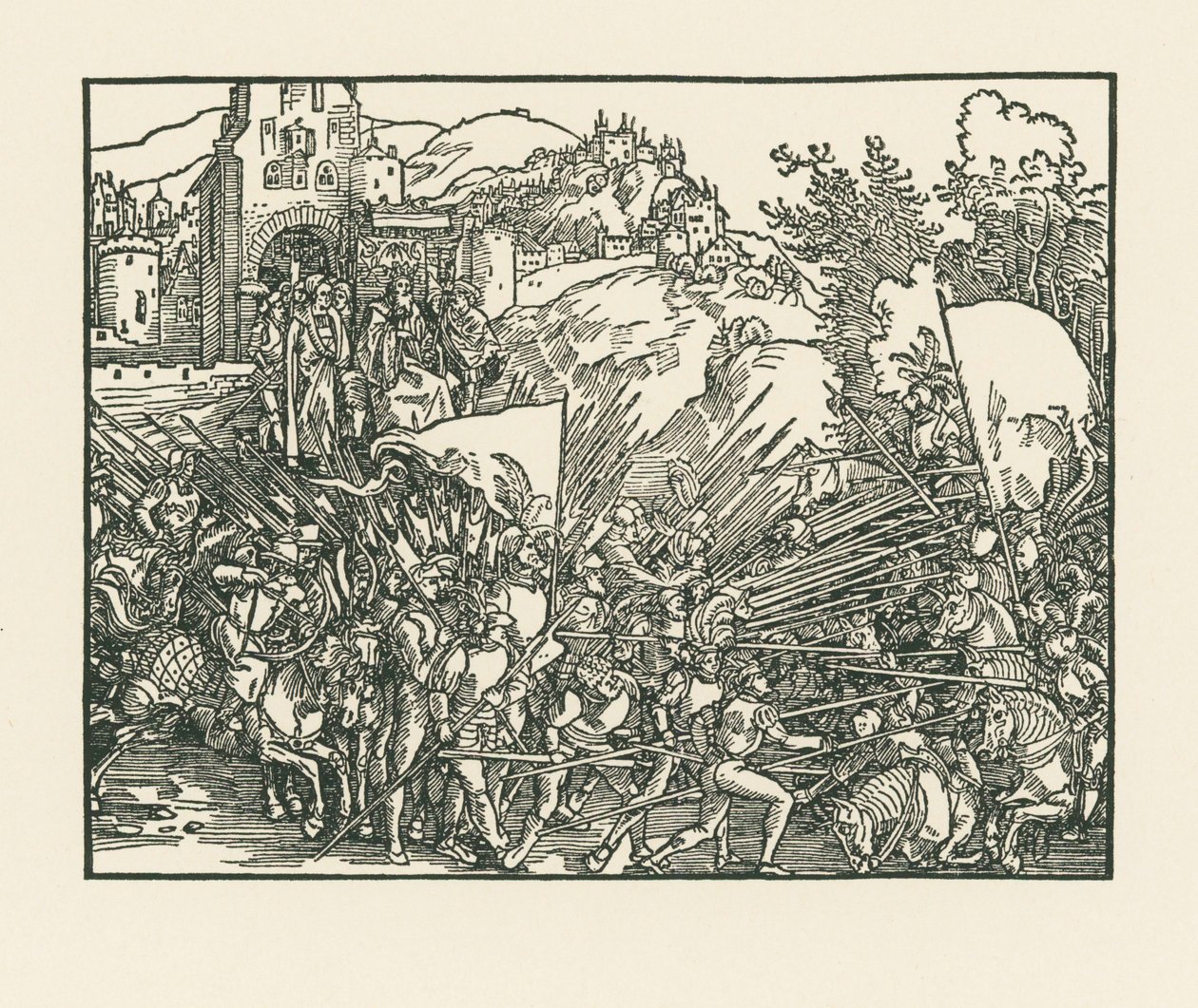 Holofernes luchando contra los judíos de Albrecht Dürer or Duerer