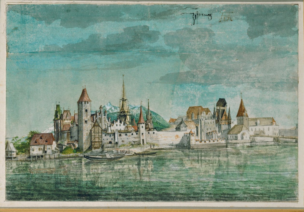 Innsbruck vista desde el otro lado del río Inn de Albrecht Dürer or Duerer