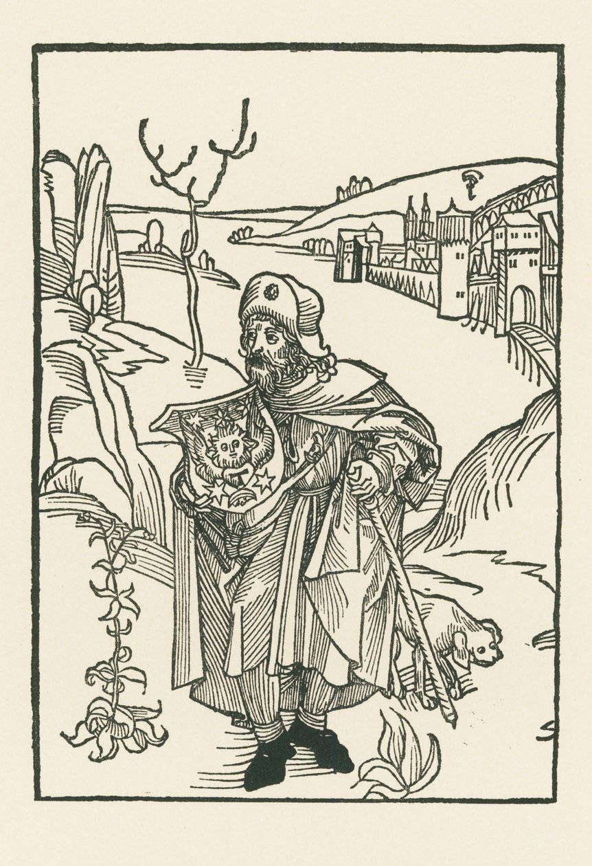 Jean Charlier de Gerson como peregrino de Albrecht Dürer or Duerer