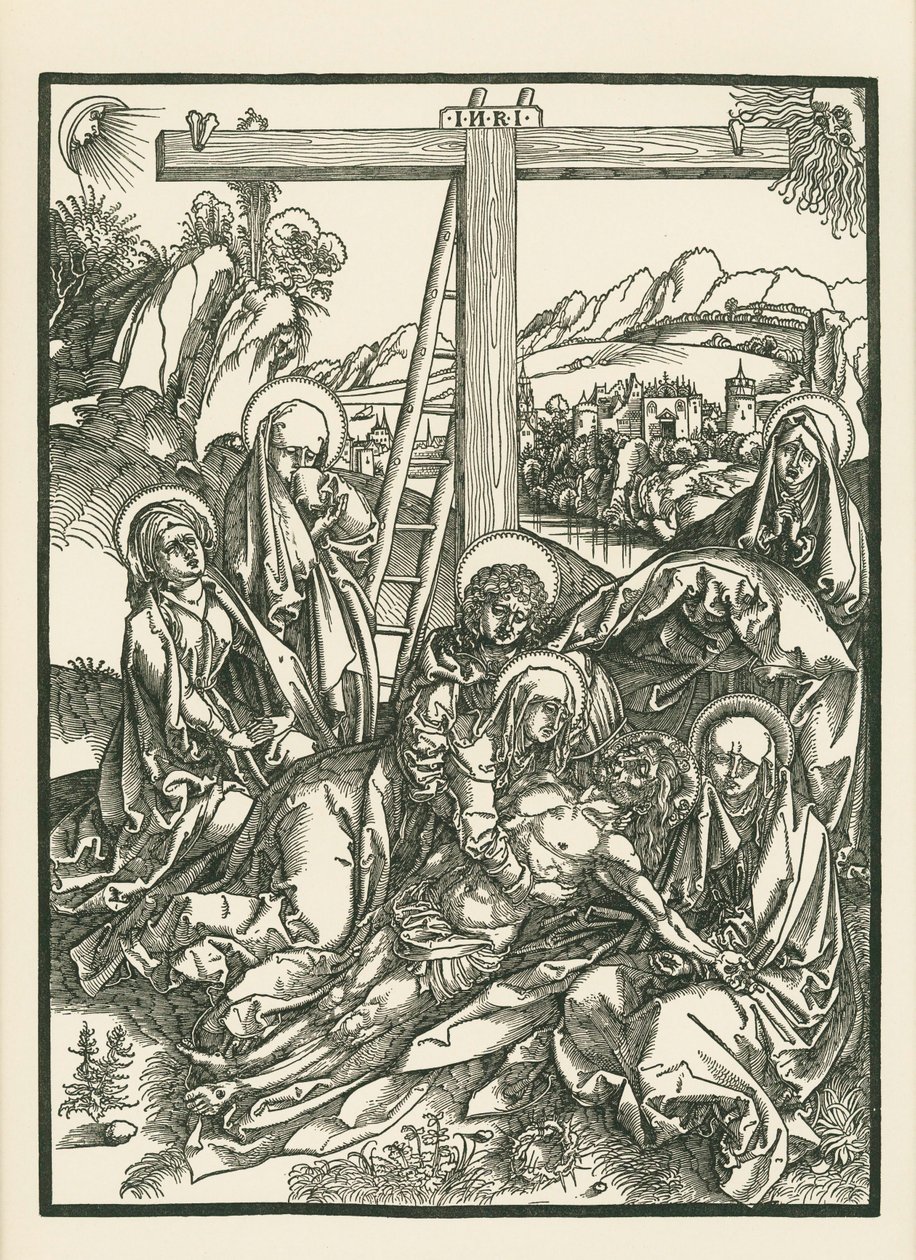 Lamentación por Cristo, c.1500 (xilografía) de Albrecht Dürer or Duerer