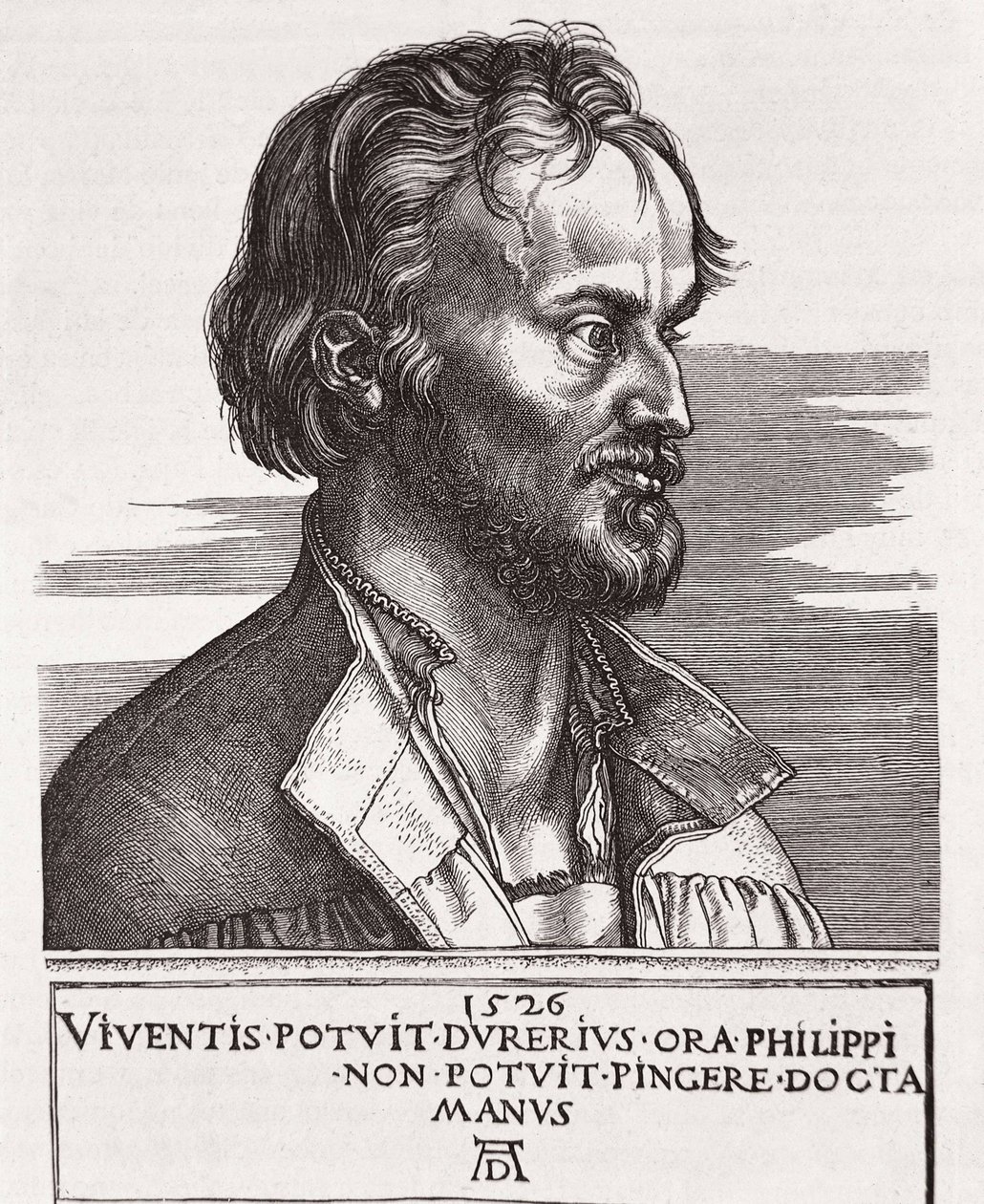 MELANCHTON, Philipp Schwarzerd, llamado (1497-1560). Teólogo y colaborador de Lutero (grabado) de Albrecht Dürer