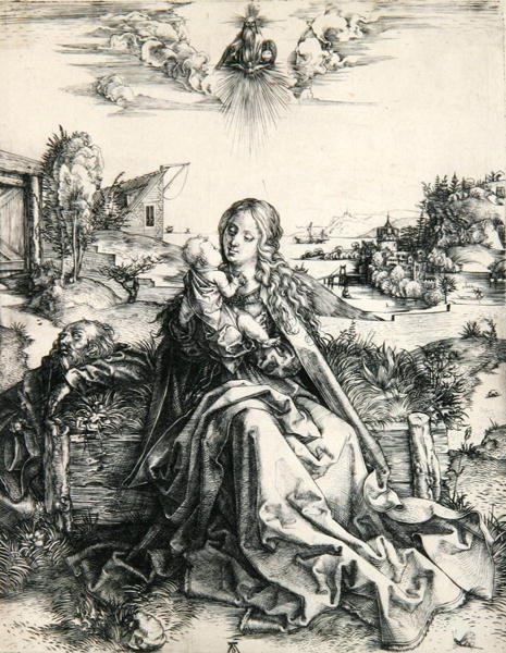 Virgen con libélula (grabado) de Albrecht Dürer