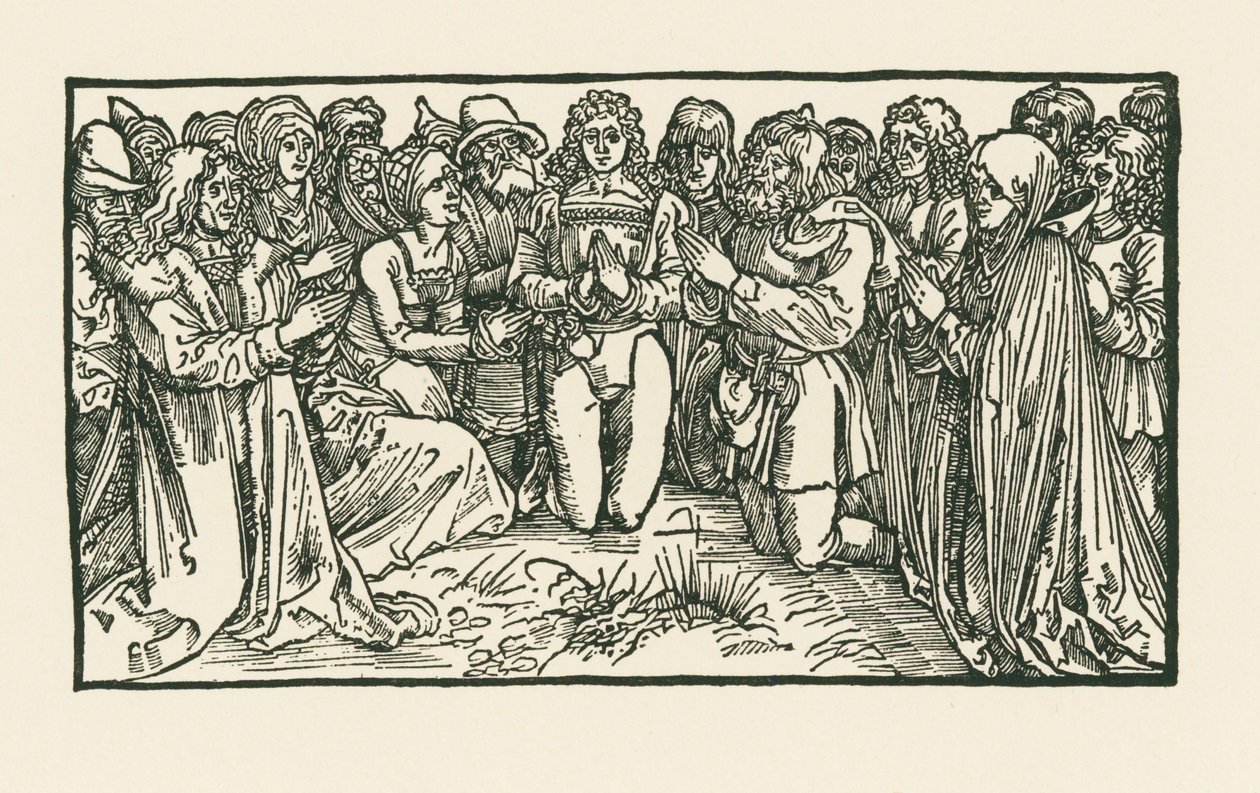 Hombres y mujeres en oración de Albrecht Dürer or Duerer