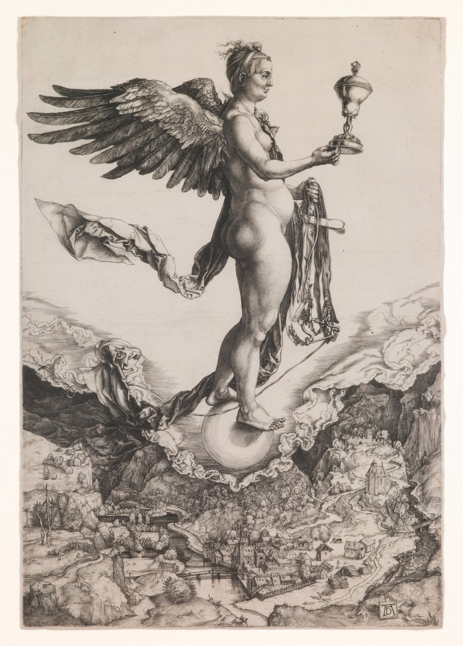 Némesis, c.1501-2 (grabado) de Albrecht Dürer or Duerer
