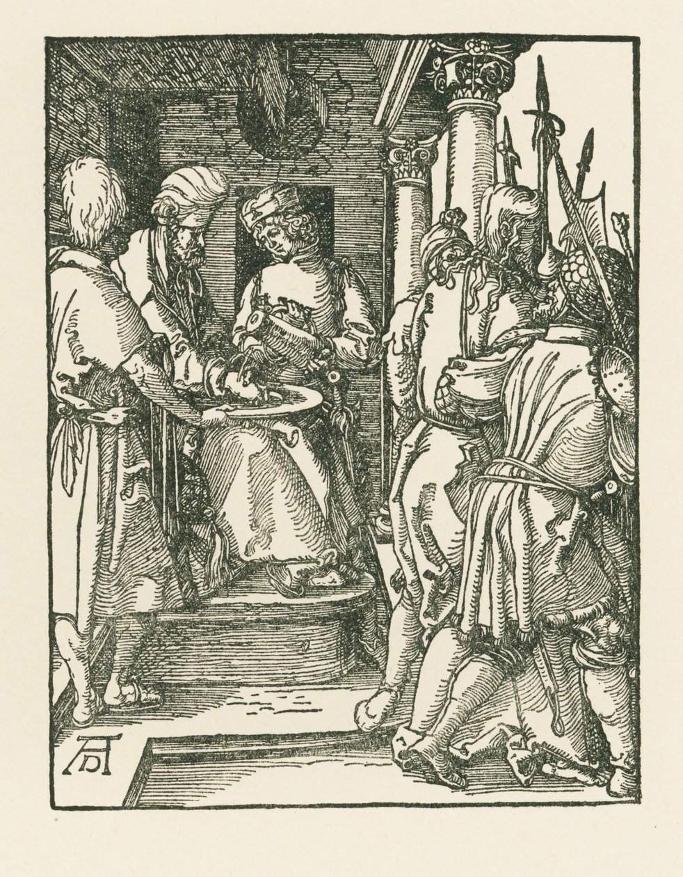 Pilatos lavándose las manos, c.1509 (xilografía) de Albrecht Dürer or Duerer