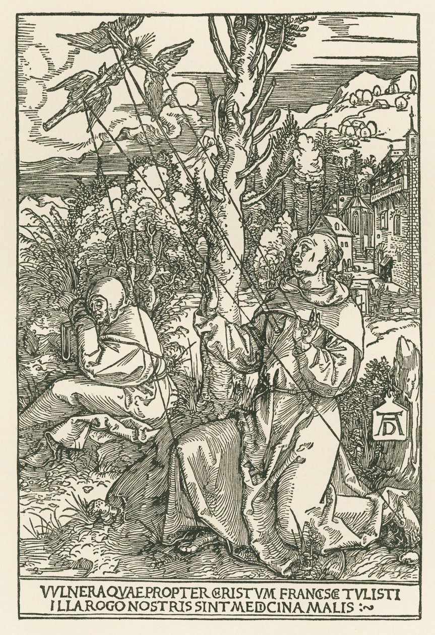 San Francisco recibiendo los estigmas, c.1503-04 (xilografía) de Albrecht Dürer or Duerer