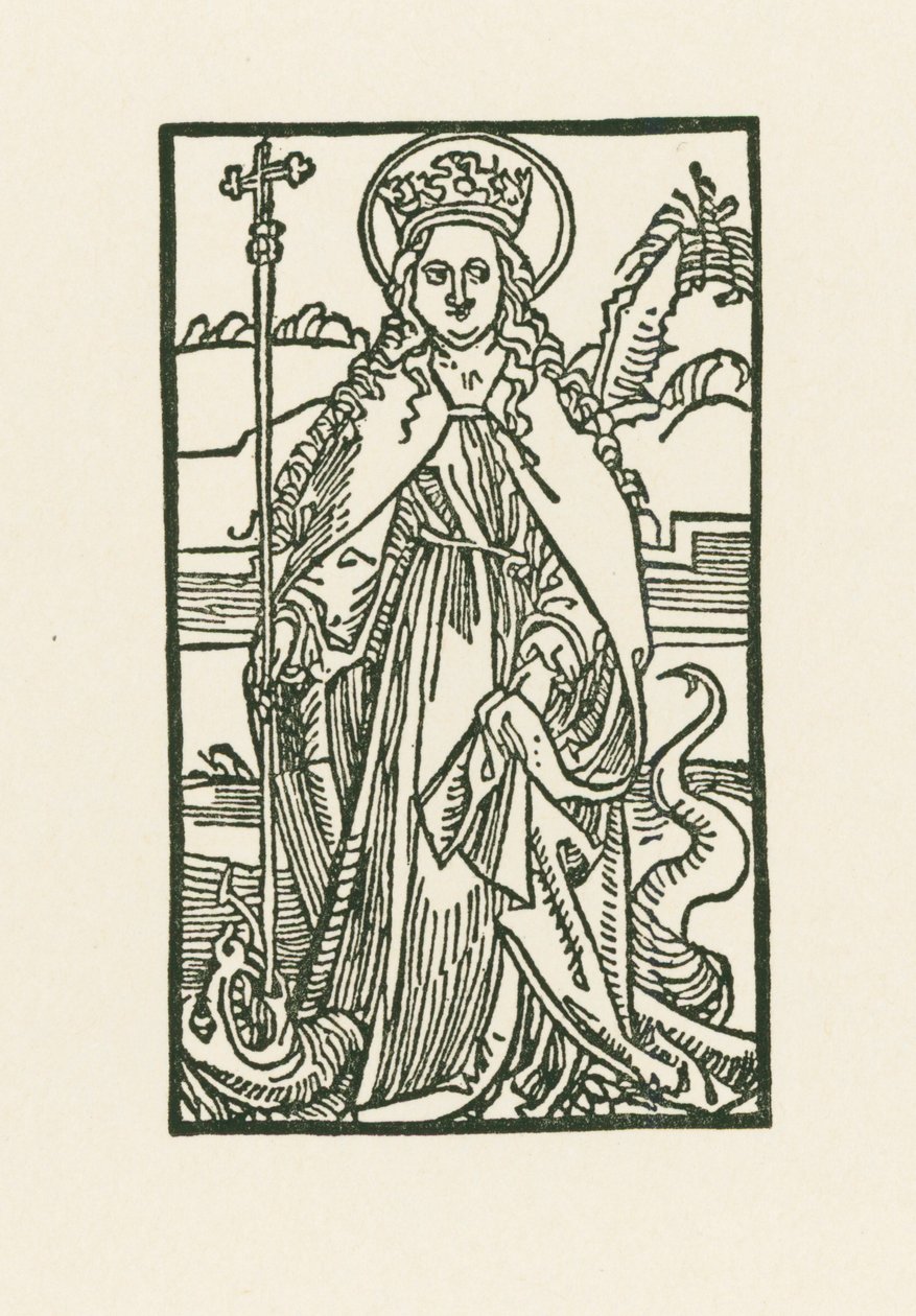 Santa Margarita. Ilustración de Hortulus Anime. Impreso por Michael Furter, Basilea de Albrecht Dürer or Duerer