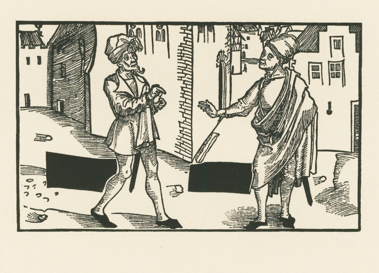 Sannio y Syrus, c.1492-93 (xilografía) de Albrecht Dürer or Duerer