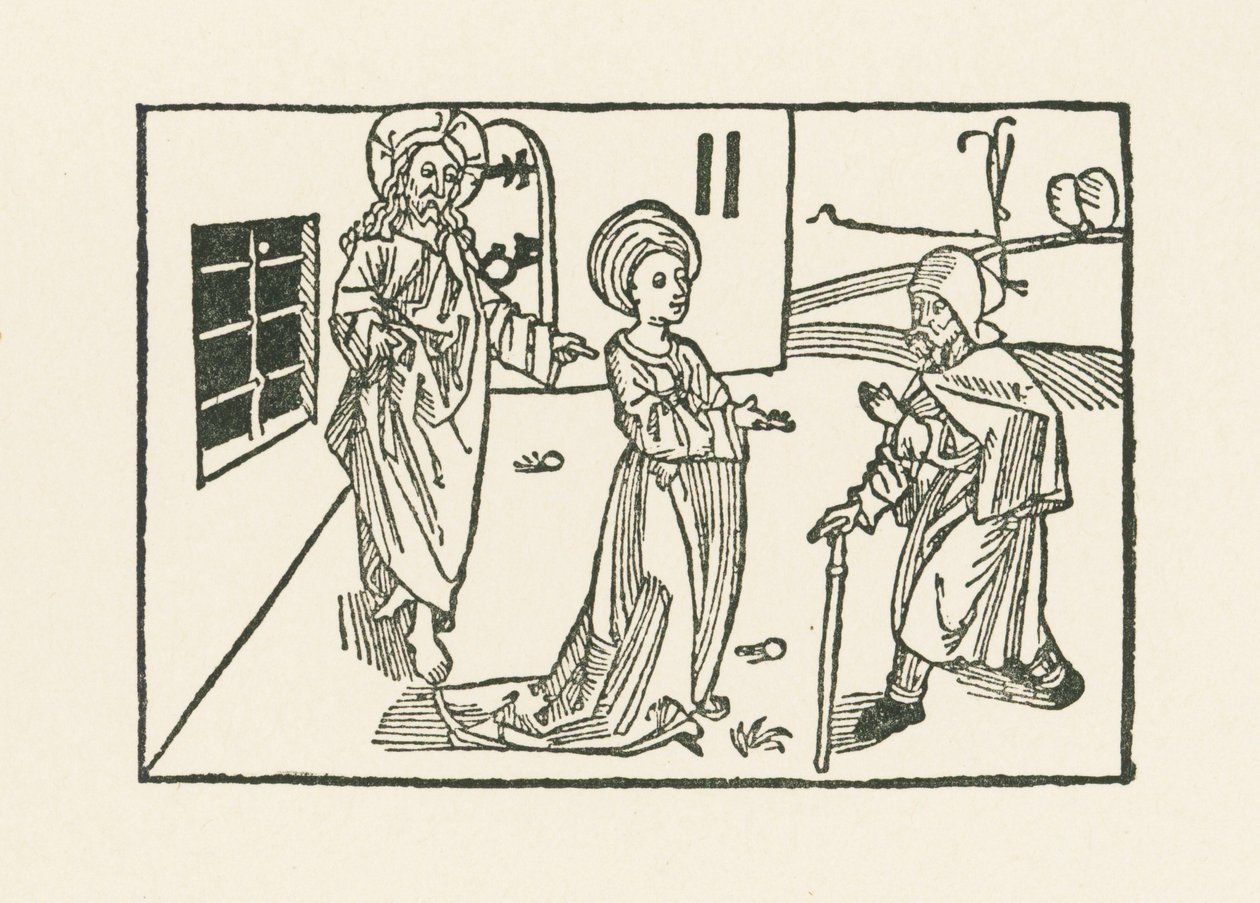 Segunda obra de misericordia: acogida del peregrino en su casa de Albrecht Dürer or Duerer