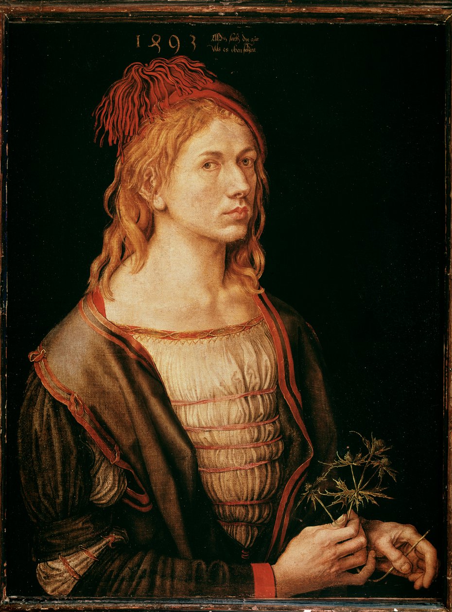 Autorretrato con un cardo de Albrecht Dürer