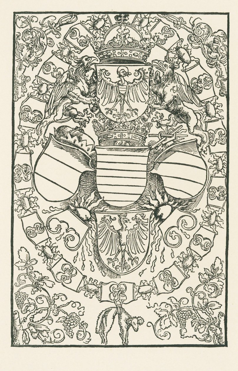 Escudo de Maximiliano I, rey de los romanos de Albrecht Dürer or Duerer