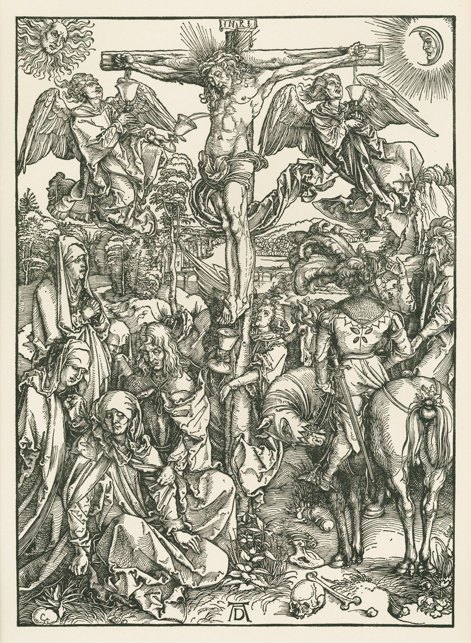 La Crucifixión, c.1498 (xilografía) de Albrecht Dürer or Duerer