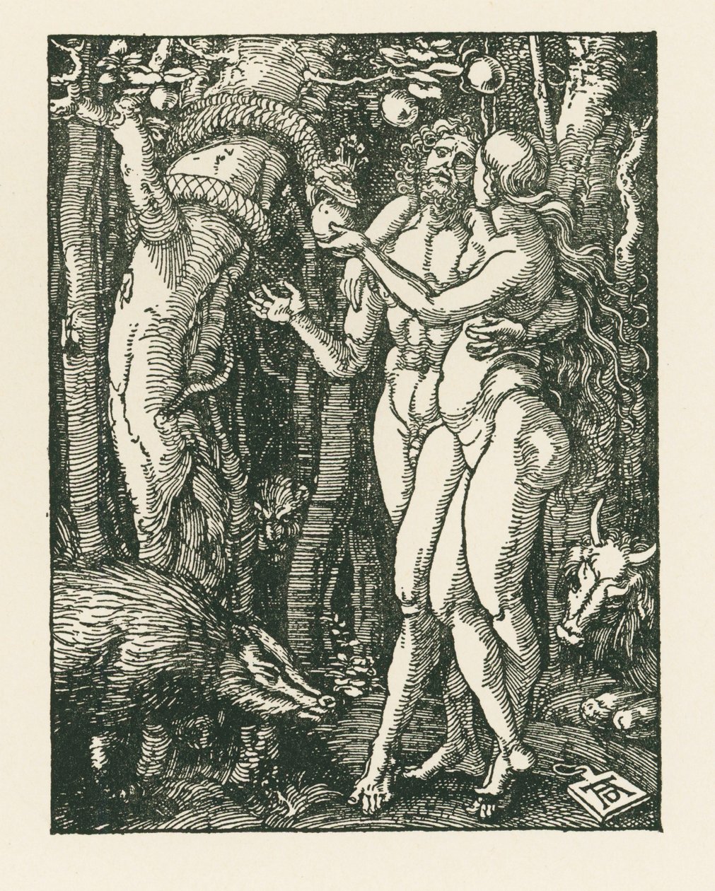 La caída del hombre, c.1510 (xilografía) de Albrecht Dürer or Duerer