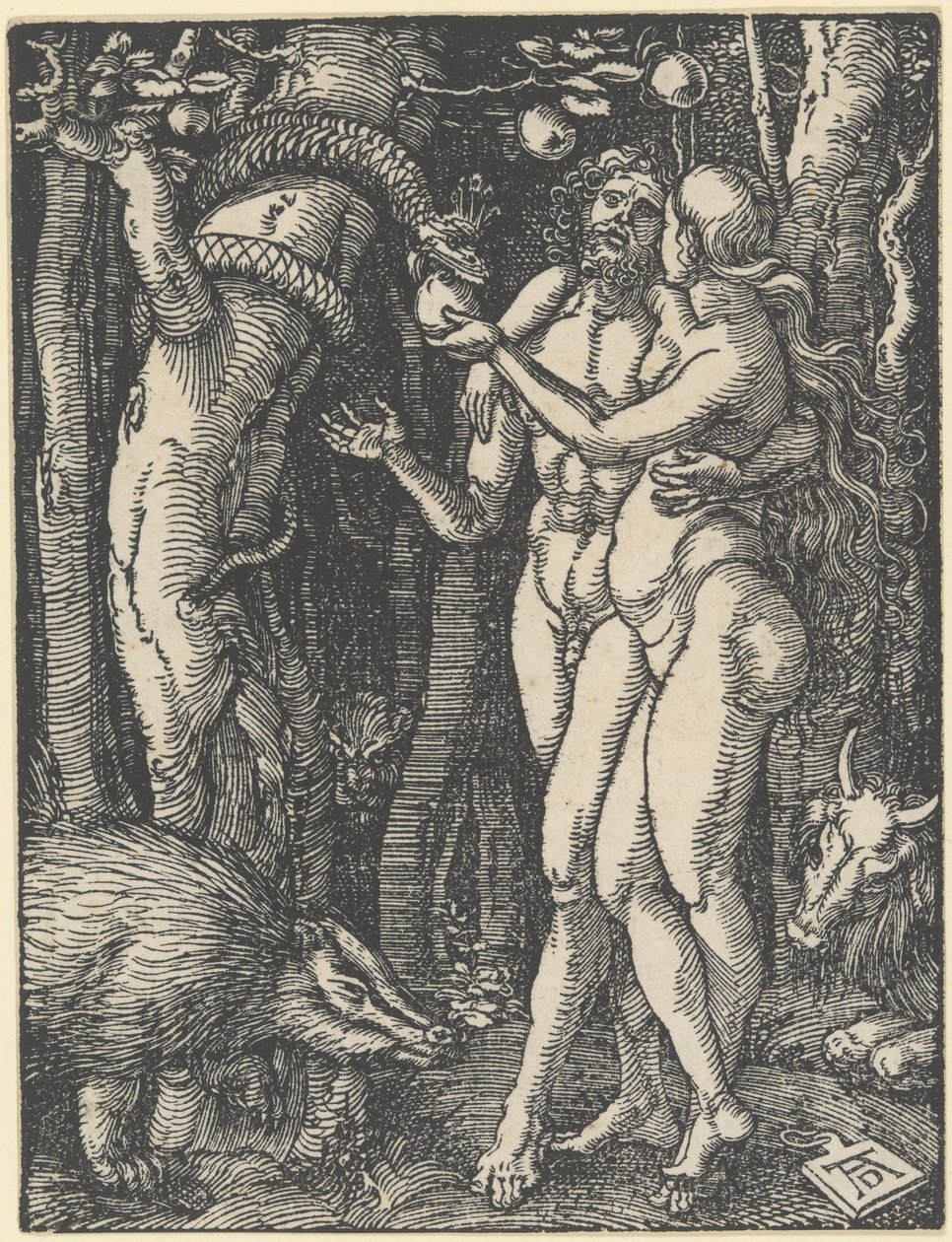 La caída del hombre, de "La pequeña pasión", c.1510 (xilografía) de Albrecht Dürer