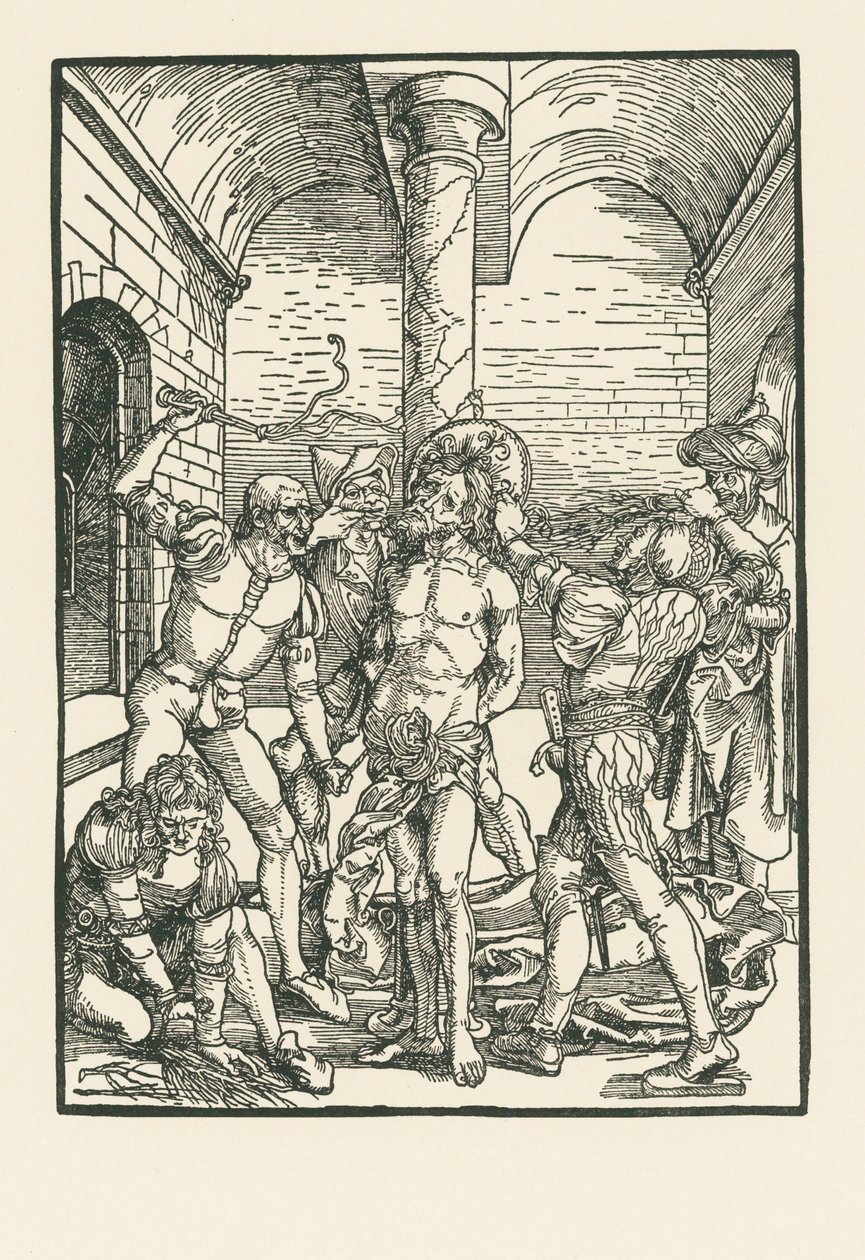 La Flagelación, c.1500 (xilografía) de Albrecht Dürer or Duerer