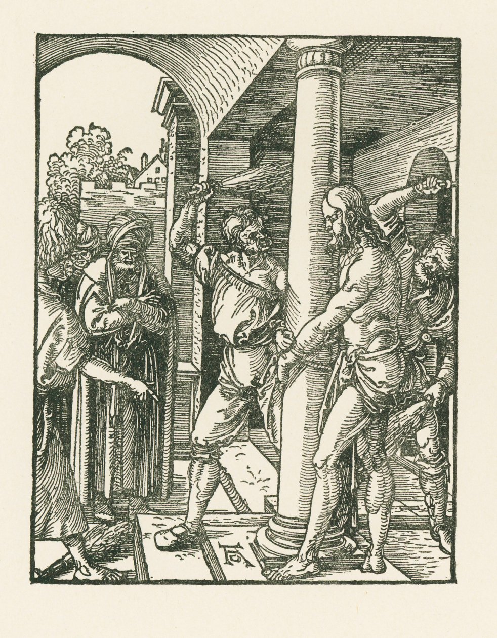 La Flagelación, c.1509 (xilografía) de Albrecht Dürer or Duerer