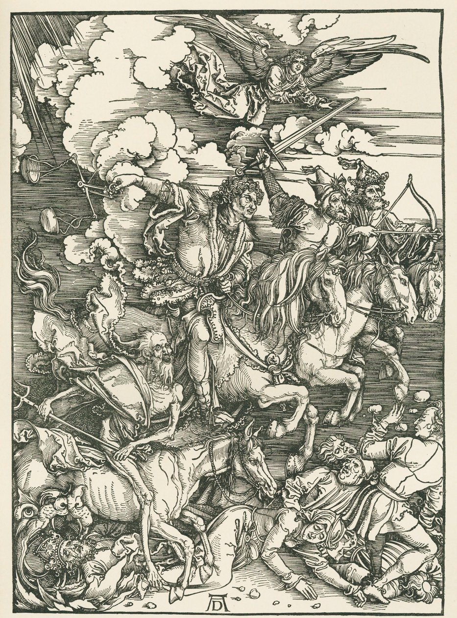Los Cuatro Jinetes del Apocalipsis. El Apocalipsis de San Juan, c.1497-98 (xilografía) de Albrecht Dürer or Duerer