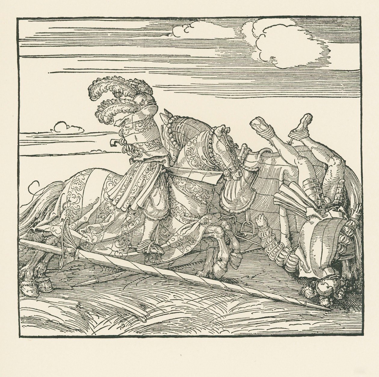 El Torneo Alemán, c.1517-18 (xilografía) de Albrecht Dürer or Duerer